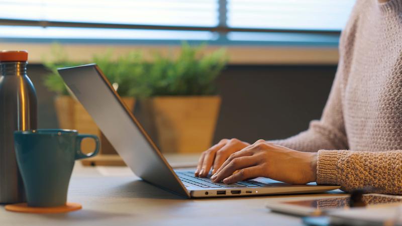 Woman working with her laptop